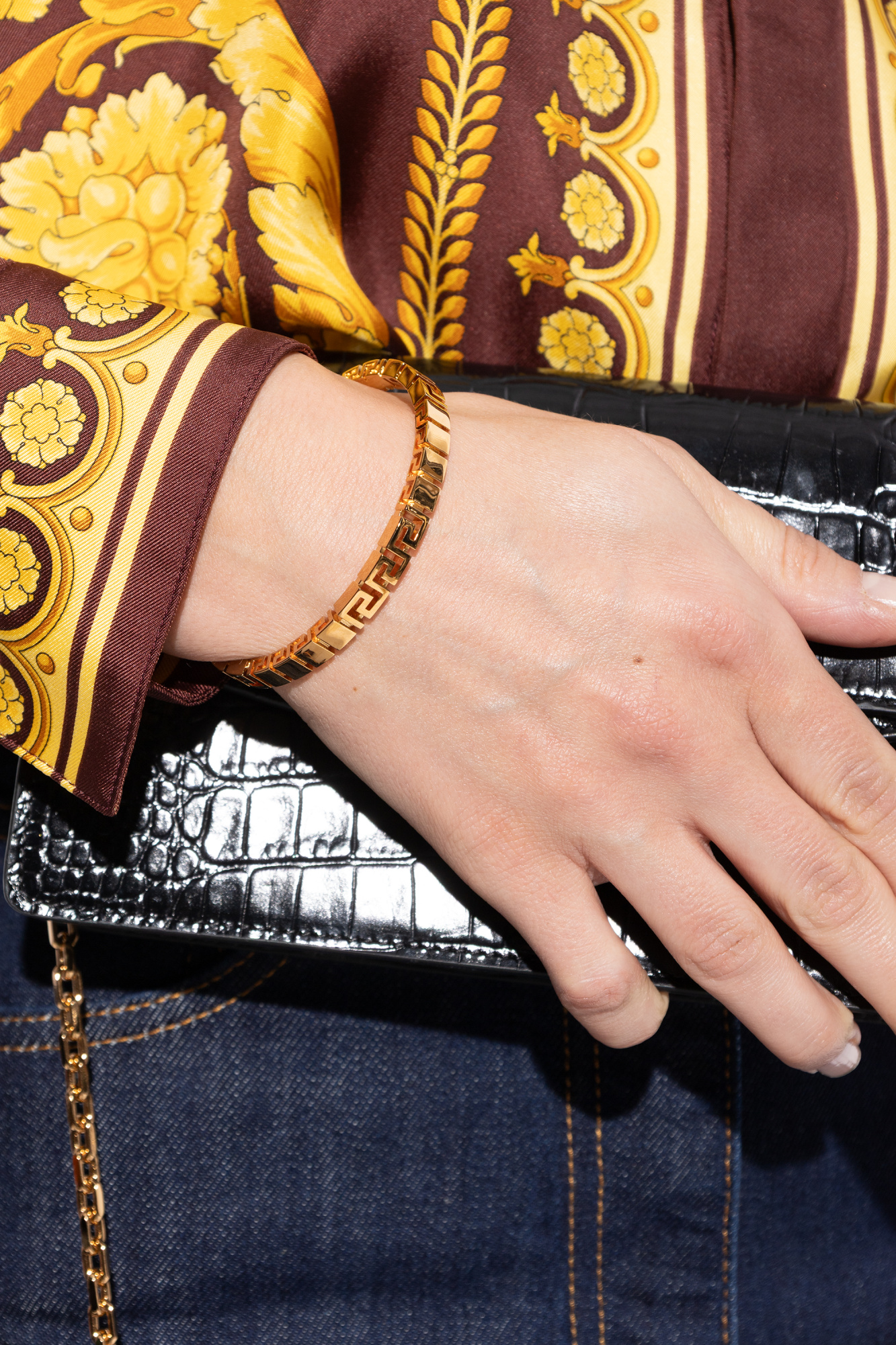 Versace Bracelet with a characteristic Greek pattern | Men's | Vitkac